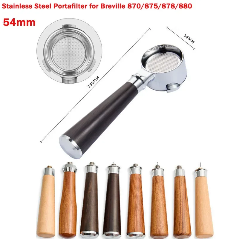 54mm Stainless Steel Bottomless Portafilter Professional Coffee Espresso Machine Handle Coffee Tools for Breville  8 Series