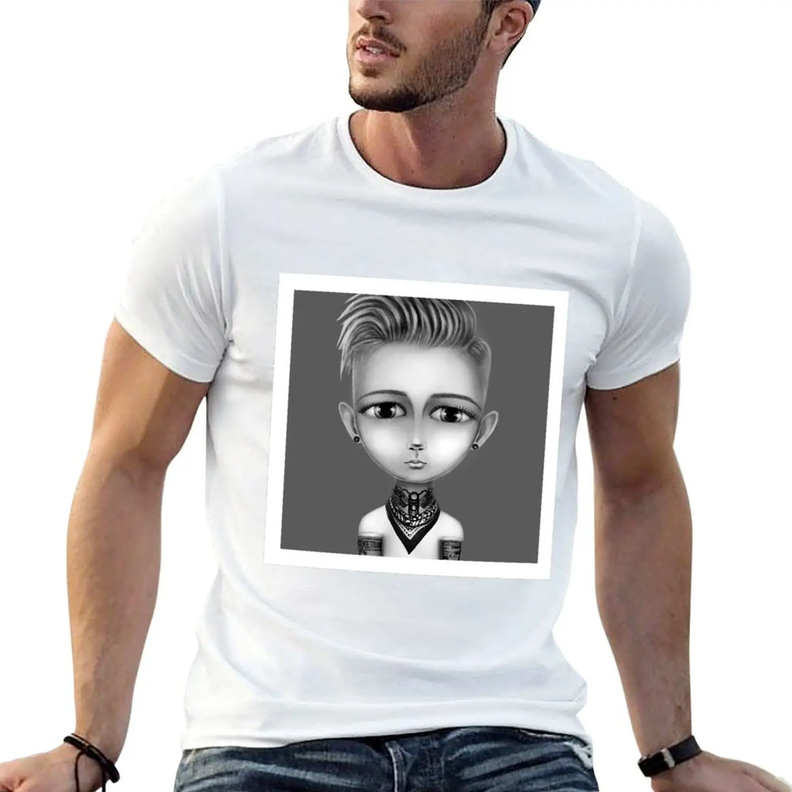 

Черно-белая футболка James Dean, мужские футболки с принтами, хлопковая футболка