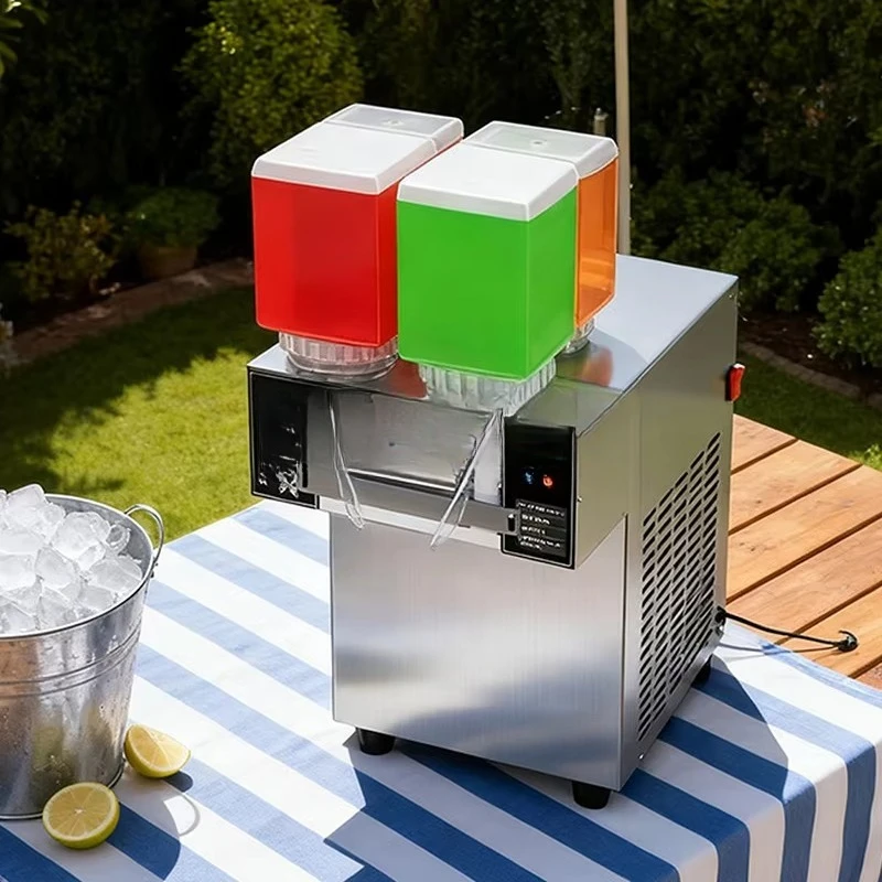 For 110V 1200W Commercial 4-barrel Snowflake Ice Maker, Stainless Steel Electric Snow Ice Shaver Machine for Dessert Shop