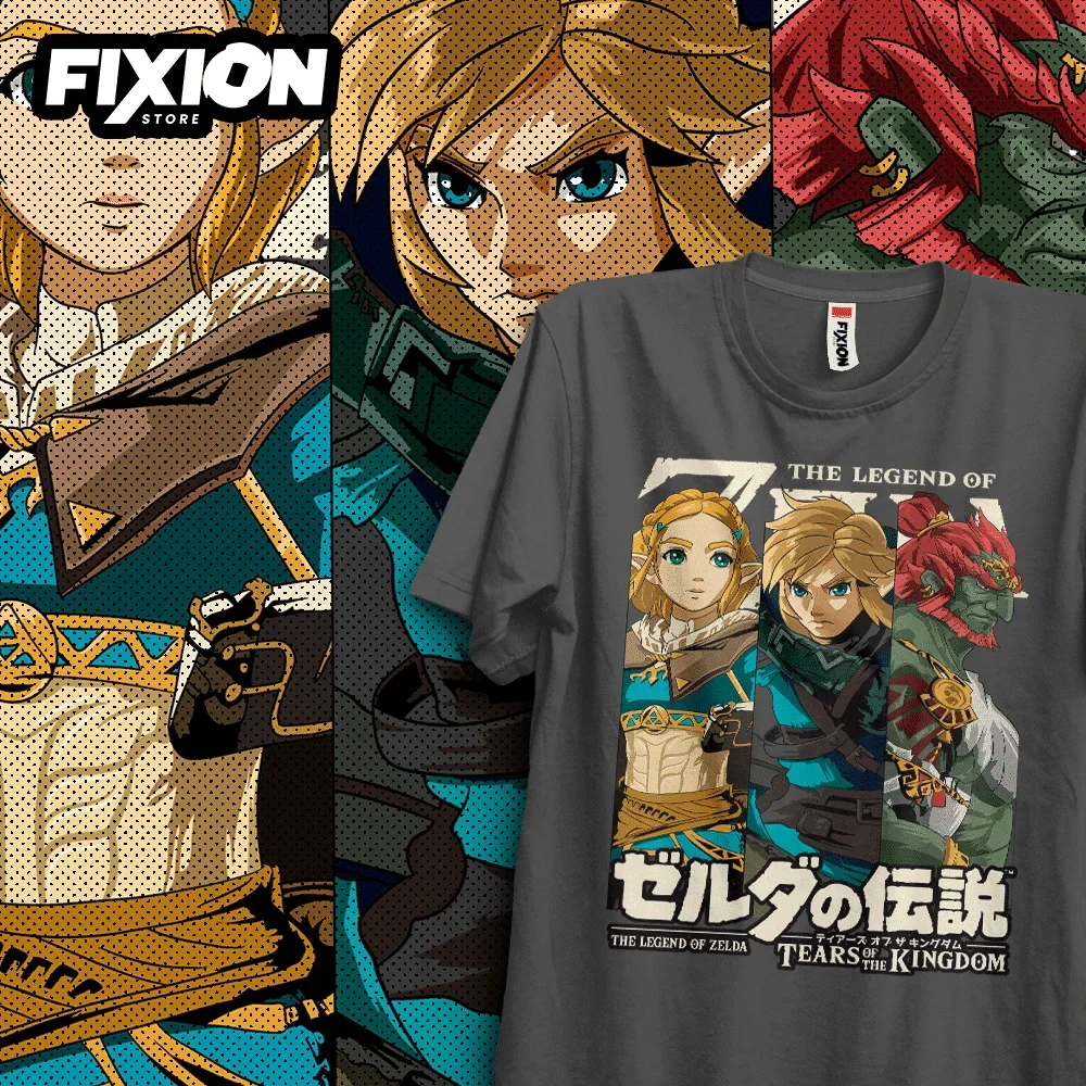 T-shirt For AnimeZld! – Link, , Ganondorf (Colores Simples) [Azul] Manga Tee