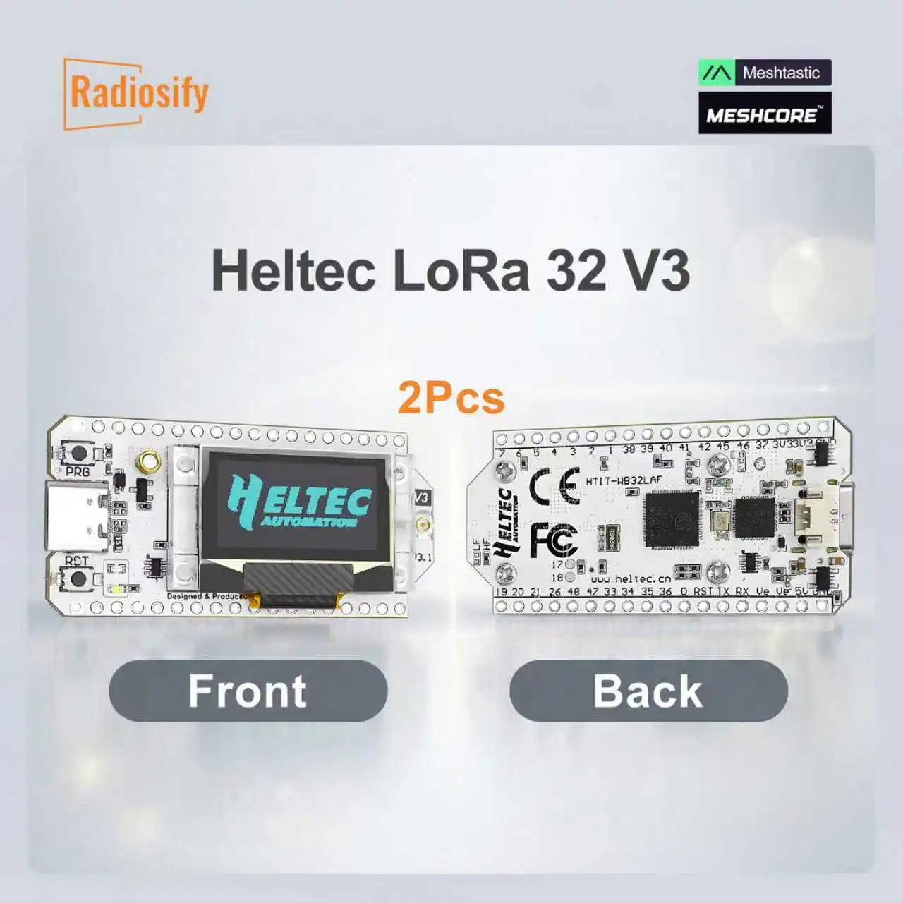 

2Pcs Heltec WiFi LoRa 32 V3 ESP32-S3 SX1262 Meshtastic MeshCore LoRaWAN Development Board Bluetooth WiFi