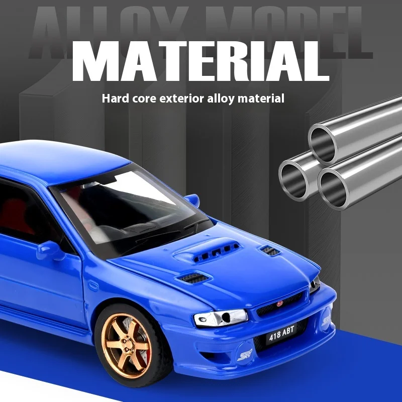 JDM 1:32 Subaru Impreza WRX STI модифицированный культурный автомобиль из сплава металла литая под давлением модель автомобиля звук и свет модные