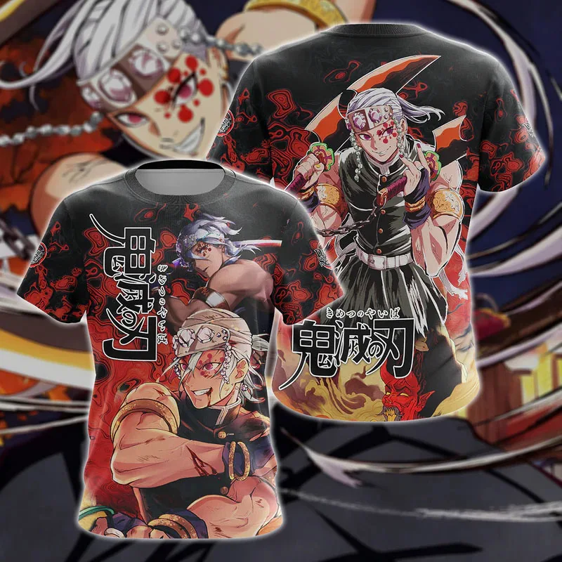 

Japanese Anime T-Shirt Man Demon Slayer T Shirts Woman Short Sleeve Tops 3D Print Cartoon Fashion Tee Round Neck Summer Clothing