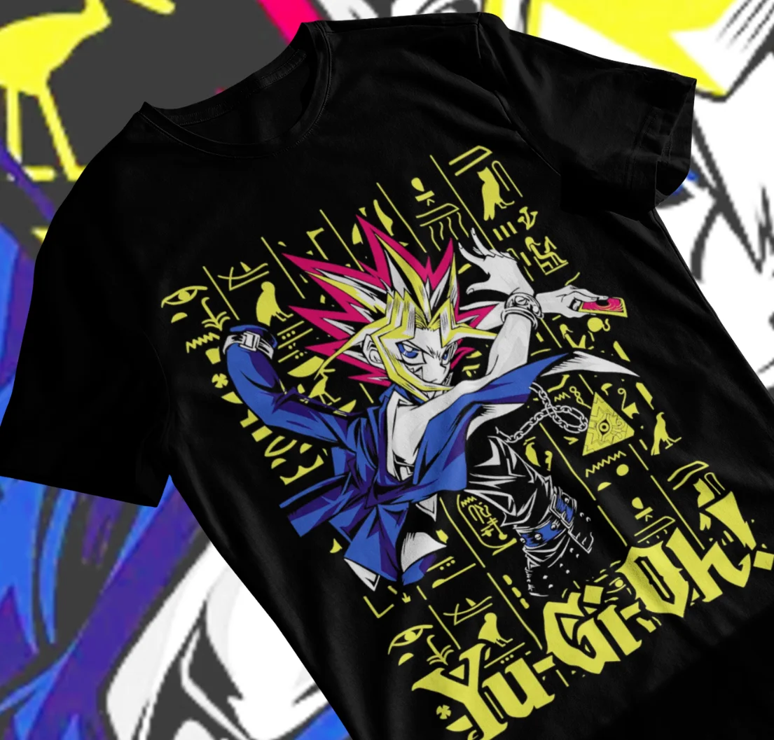 Unisex t-shirt Yu-Gi-Oh! Anime Black Yu-Gi-Oh Anime Manga Tshirt Soft Tee