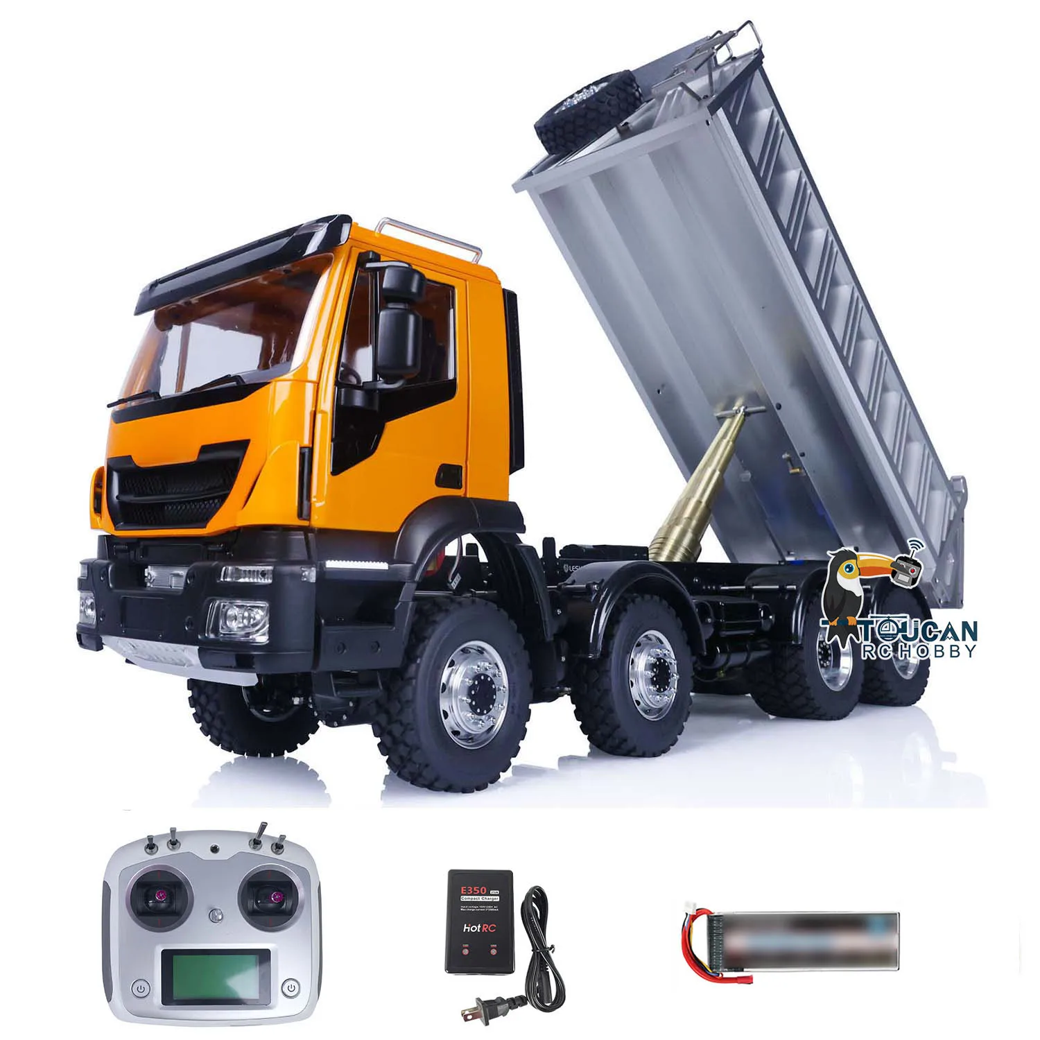 1/14 LESU RTR RC Hydraulic Dumper Car 8X8 Metal Chassis Assembled Painted Tipper Trucks Remote Controller Toys THZH1516-SMT3