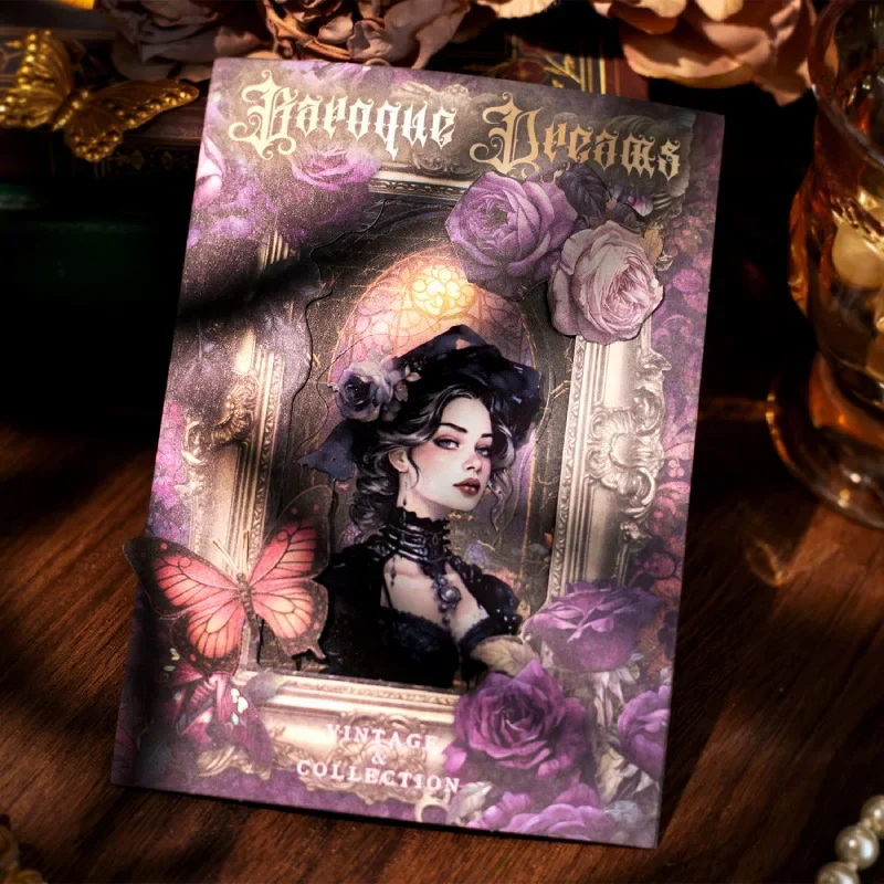32Sheets Vintage Journal Paper Supplies Baroque Fantasy Series DIY Decoration Base 32Pcs 6 Styles Optional kawaii