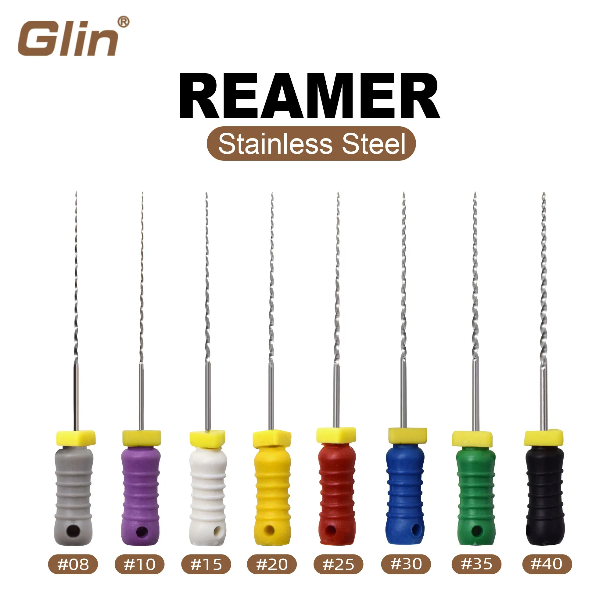 1 Box Dental Stainless Steel Reamers Dental Hand Use Root Canal Files