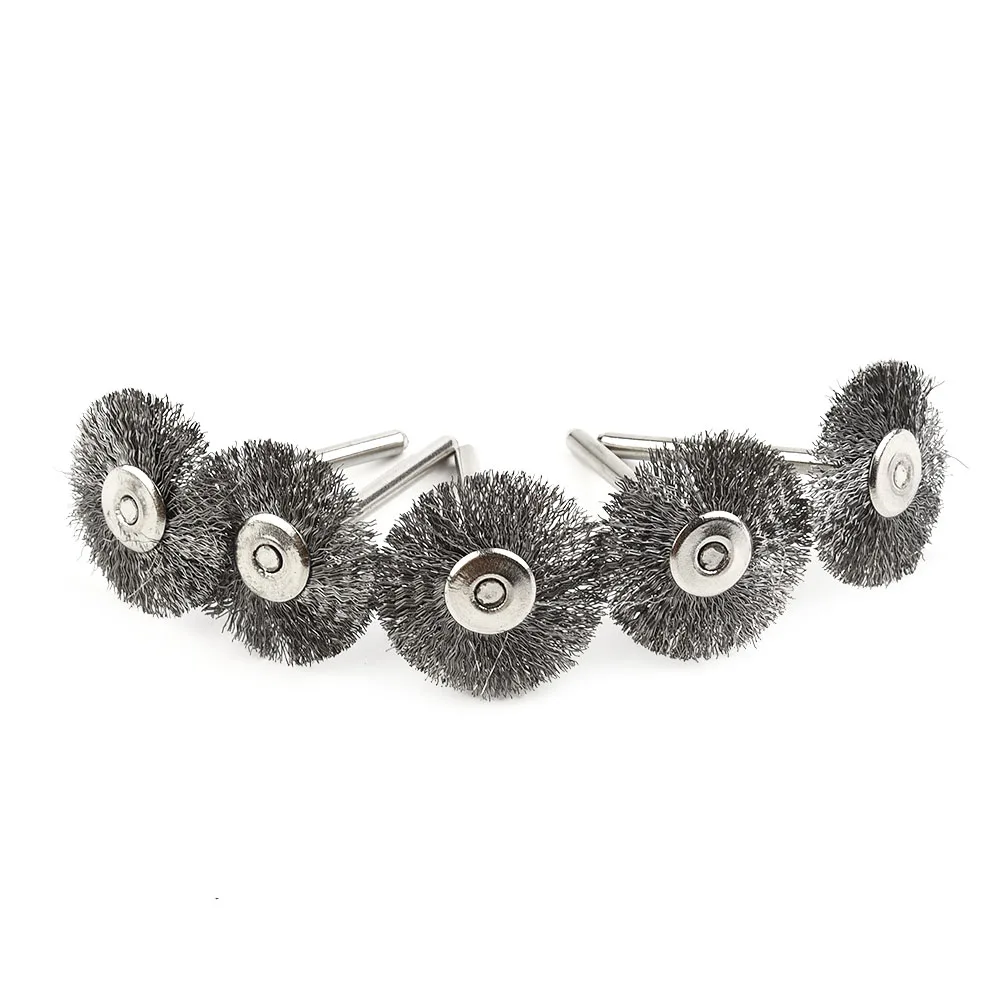 

10pcs 22mm Steel Brush Wire Wheel Brushes Die Grinder Rotary Tool Wheel Brush Kit 3.0mm Shank For Dremel Rotary Tool Accessories