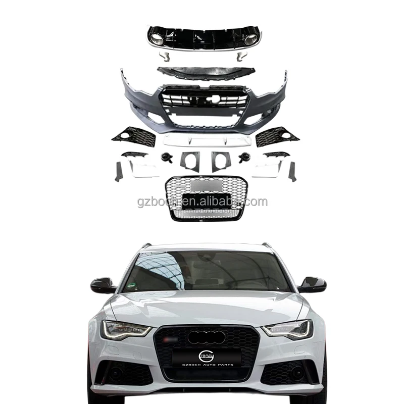 

A6 C7 Accessoires For 2012-2015 A6 C7 Change To RS6 Body Kit Rear Diffuser Tips A6 Front Car Bumper