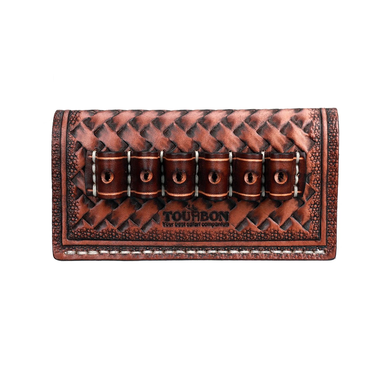 Tourbon Hunting Leather Rifle Shell Cilp Belt Ammo Holder 6 Rounds Shot Bullet Cartridge Carrier with Belt Loop Shooting