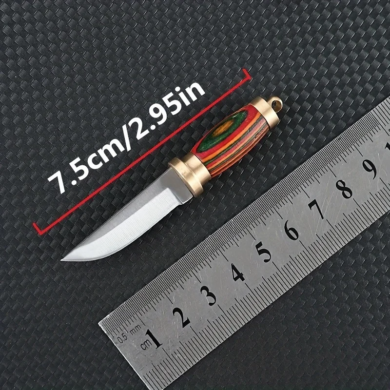 Mini Brass Colored Wood Knife Sharp Outdoor Portable Camping Tool Gift Carrying Keychain Pendant Open Express Open Box Knife