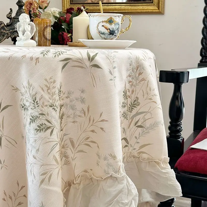 French country tea table/dining table cloth dust cover, american round tablecloth, vintage print square tablecloth