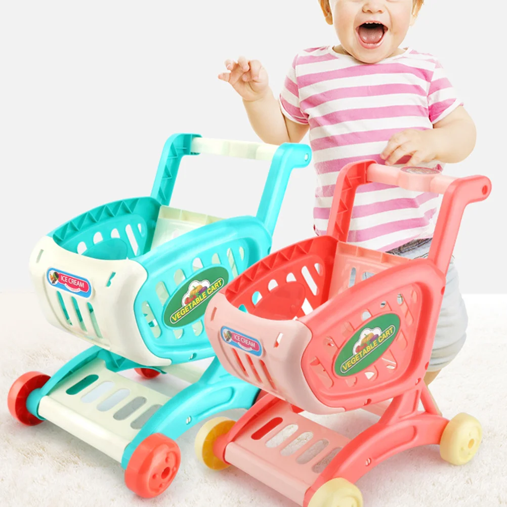 Children's Shopping Cart Dolls Storage Racks Kids Playing Toys Simulation Trolley