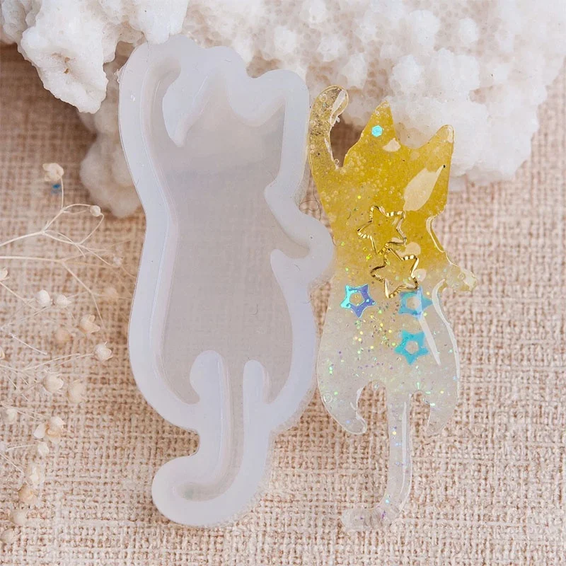 Cat Animal Style Silicone Cat Resin Mold Handmade Craft DIY Resin Charms Pendant Mold Jewelry Making