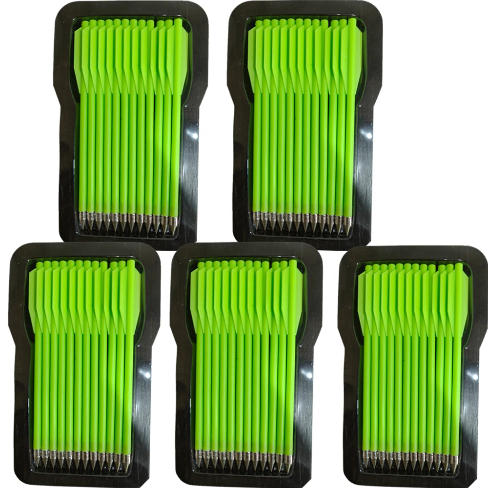 

36/60 шт. 6,3-дюймовые болты для арбалета, пластиковые стрелы со стальными наконечниками и оперениями, для мини-пистолетного арбалета на 50-80 фунтов