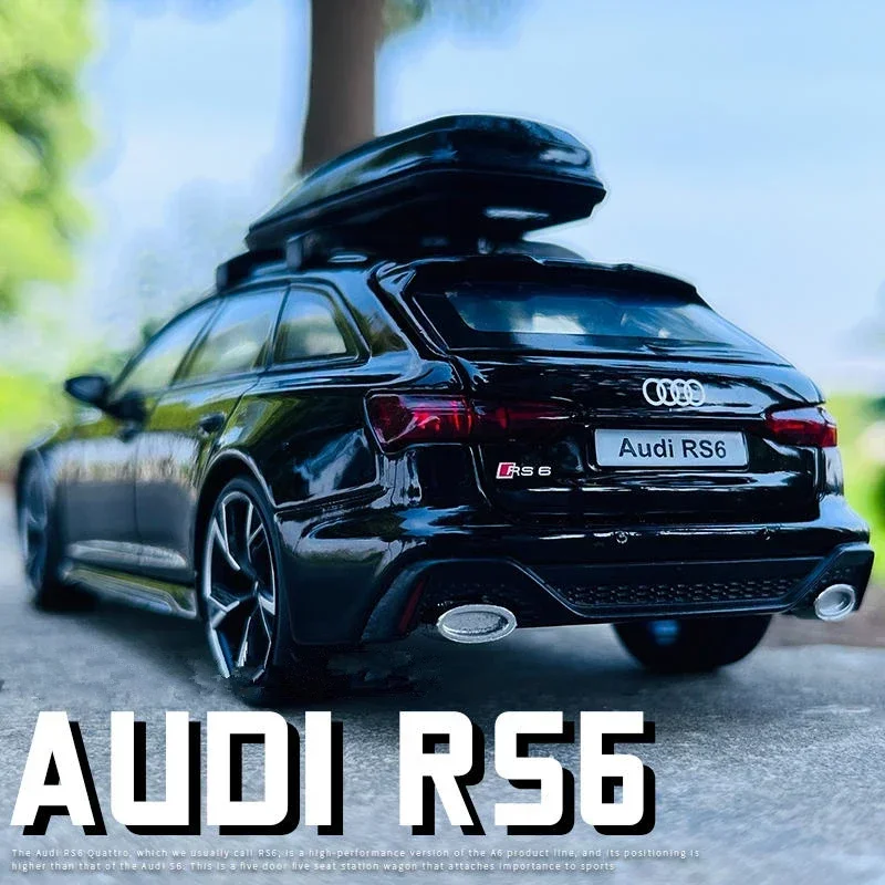 โมเดลรถ RS6 Avant Station Wagon ขนาด 1:32 ของเล่นรถสปอร์ตโลหะผสม ของเล่นจำลองพร้อมไฟ ของขวัญ