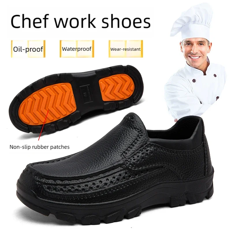 Chef shoes four seasons anti-slip waterproof oil-proof comfort hotel kitchen work shoes portable breathable outdoor casual shoes