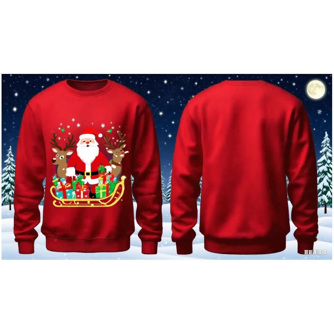 Kerstfeest viering grafische hoodie 3D print lente en herfst mode veelzijdige streetwear heren en dames Y2K hoodies