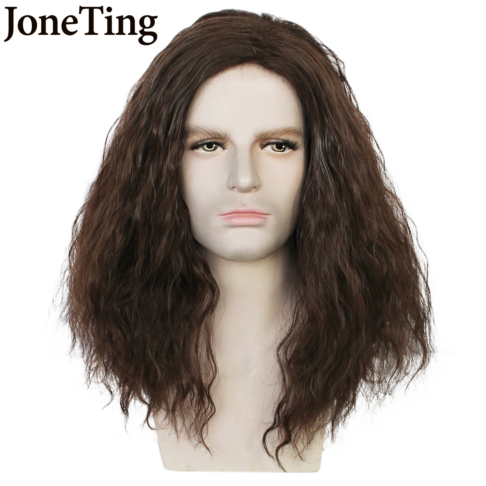 JT Synthetic Winter Soldier Cosplay Wigs Short Brown Wig Hight Puff Afro Kinky Curly Wigs  American Dad Cosplay Halloween Party