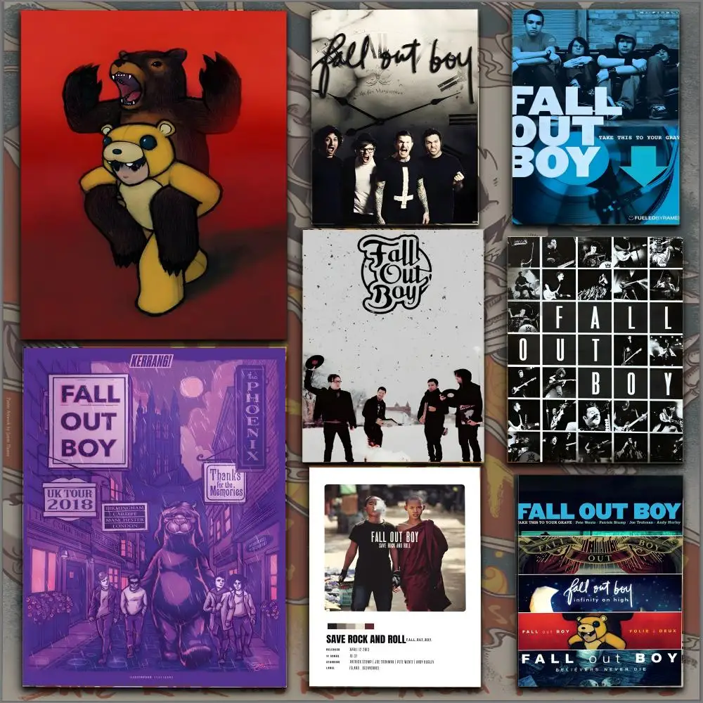Band F-Fall Out Boy Poster HD Anime Hot Theme Singer/OST/Movie-Waterproof Self-Stick Home Decor