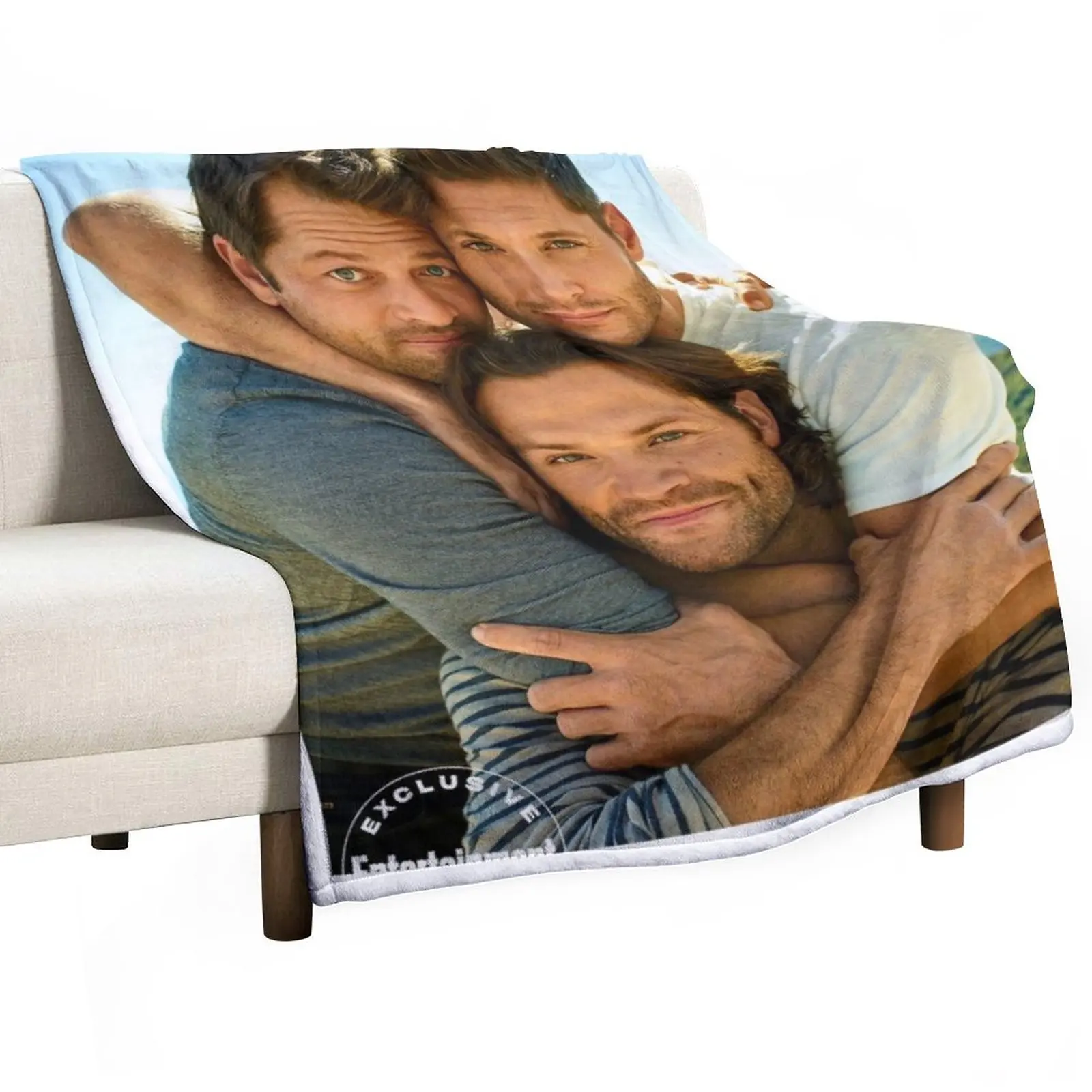 

Jared, jensen and misha Throw Blanket Decorative Blankets Blankets For Bed Polar blanket