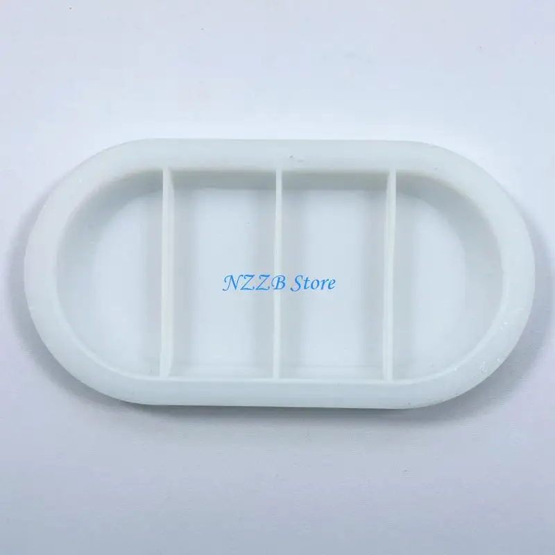 

T21F Resin Gemeotric Oval Storage Tray Mould Silicone Agate Molds Glossy Mirror Molds for Making DIY Crafts