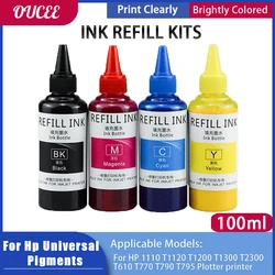 Ink Refill Ink 100ML Pigment For Hp Universal Pigments 1110 T1120 T1200 T1300 T2300 T610 T770 T790 T795 Plotter Printer