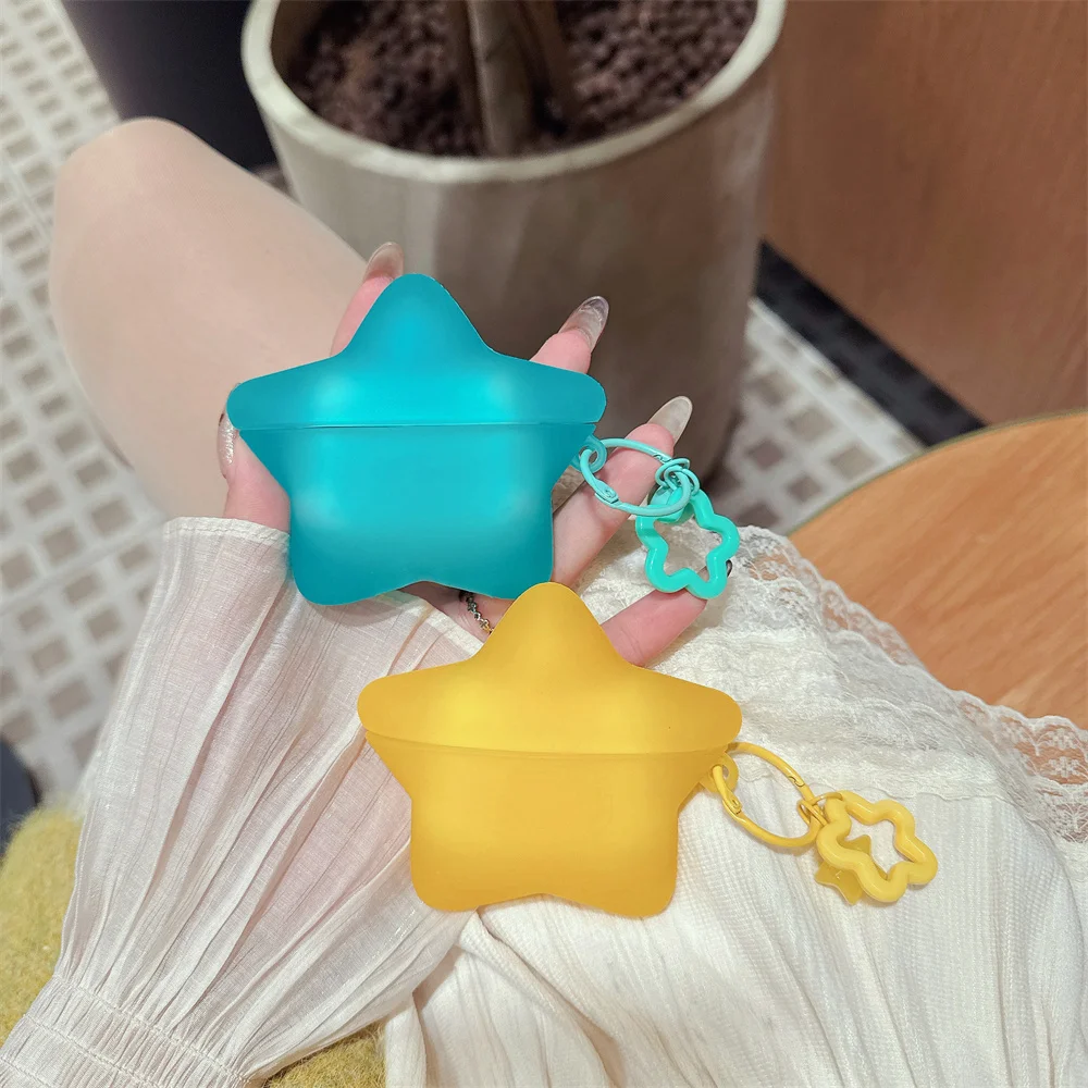 

Korean Cute Star 3D Earphone Case Shockproof Cover for Apple Airpods 4 3 2 Pro2 Pro3 Headphone Cover With Charm Shockproof Funda