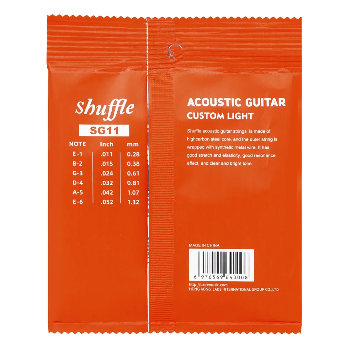 SHUFFLE SG11 Acoustic Guitar Strings High Carbon Alloy Folk Guitar String Red Copper Wire Anti-rust Coating Guitar Accessories