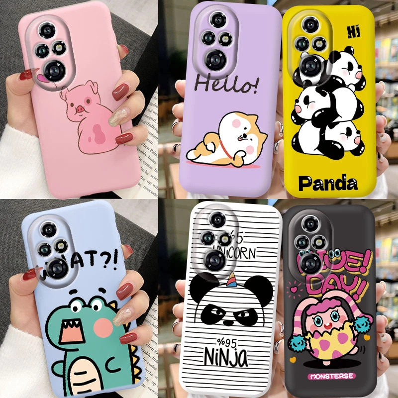 For Honor 90 Lite 200 Pro 200 Lite 200 Smart Paly 6 Plus X7C X9b Magic 6 Lite X8b X6b X5b X5 Plus 40C Pink Pig Panda Phone Case