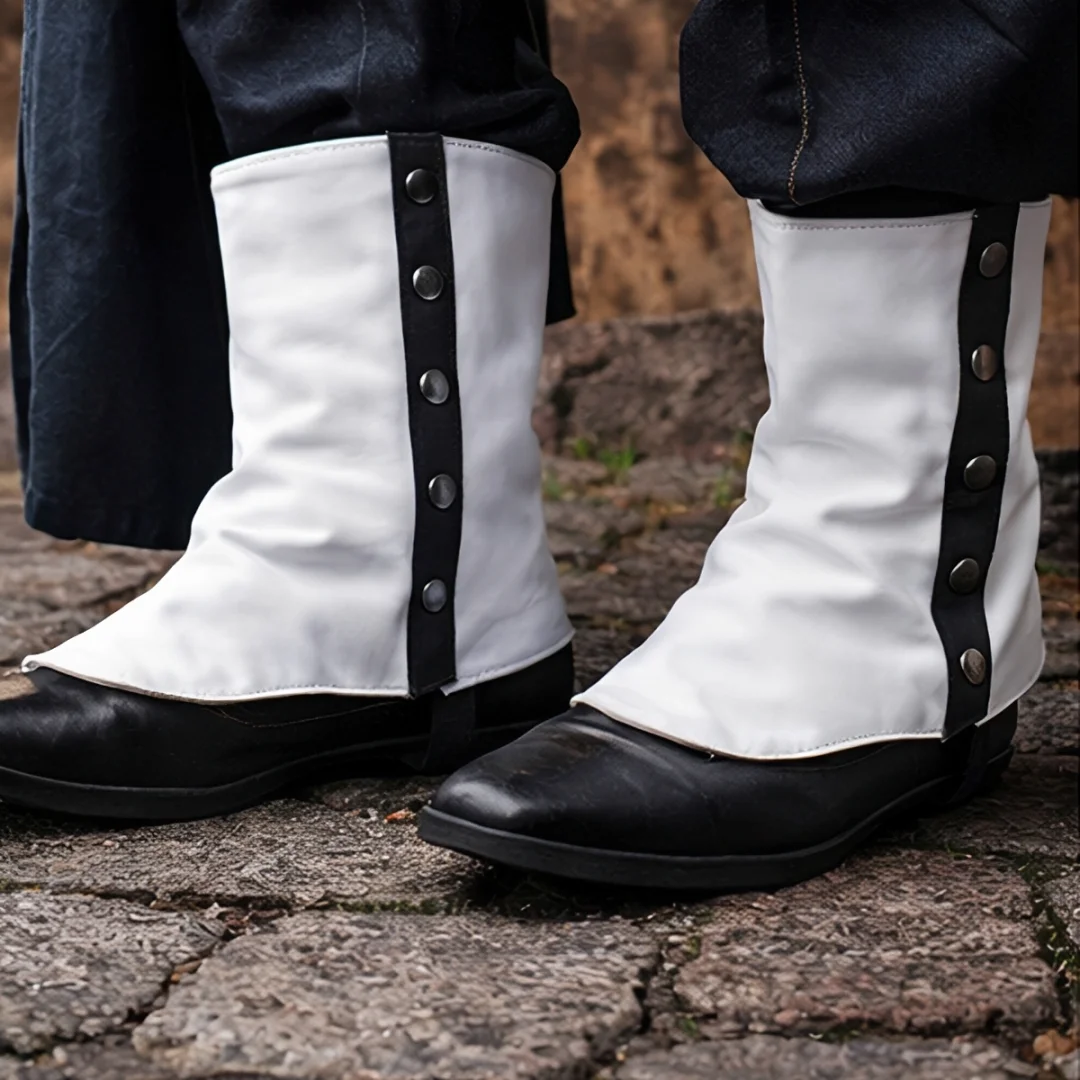 Picture 6: Retro Medieval Renaissance Boot Covers Men Women Vintage 19th Century Steampunk Leg Guards Pirate Cosplay Costume Props