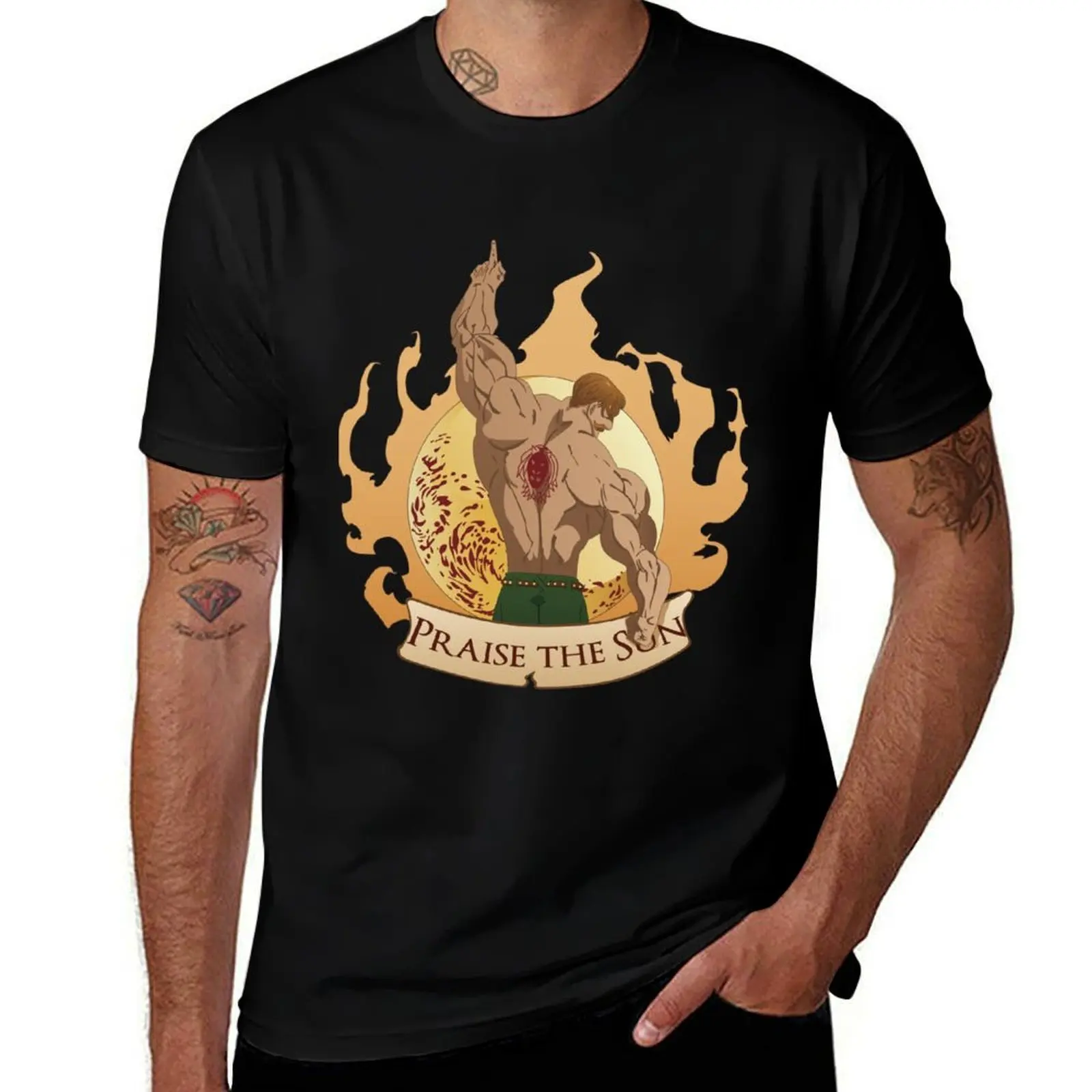 Escanor Praise The Sun T-Shirt Basic Simple Design Short Sleeve Shirt T-Shirt