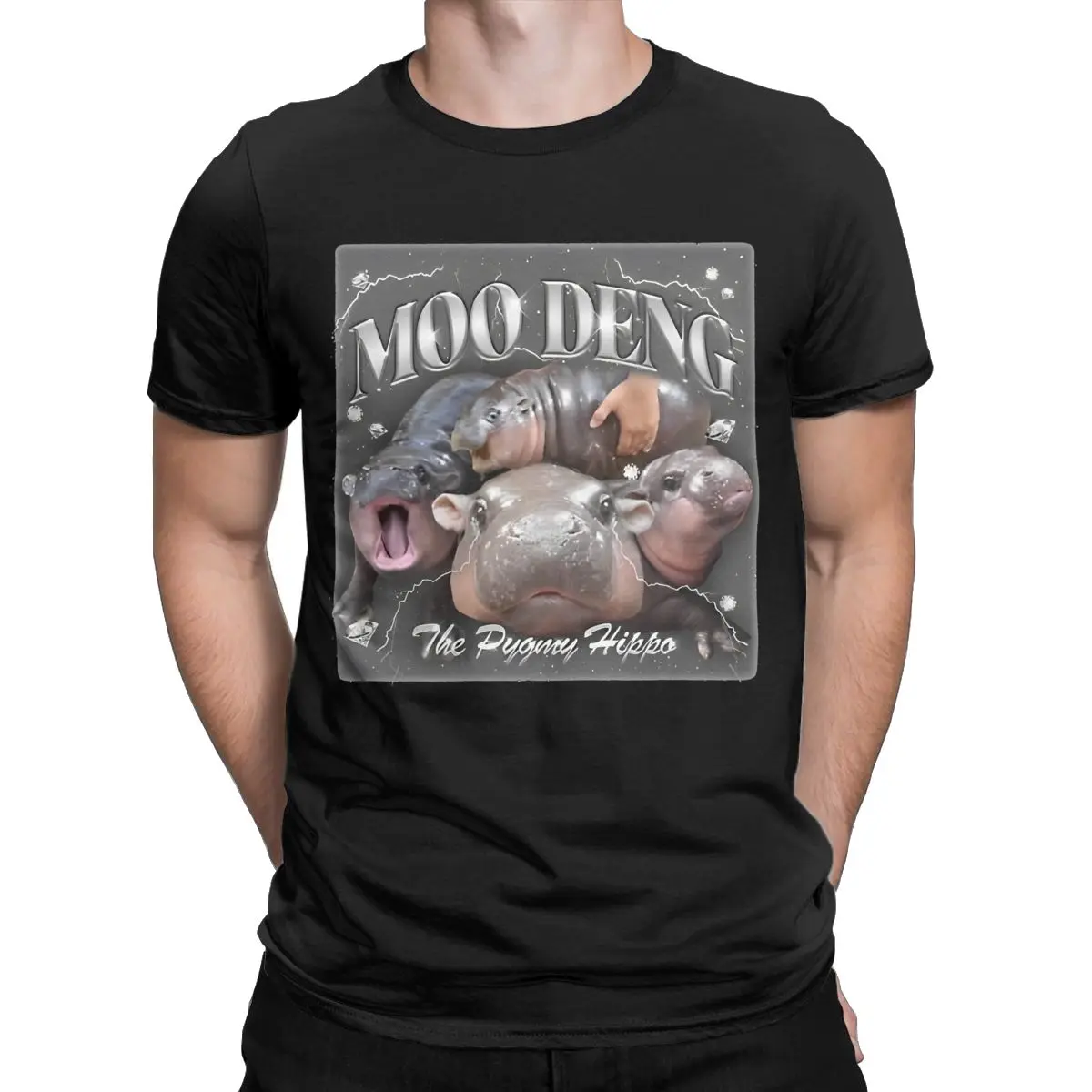 Men's Moo-Deng The Baby Pigmy Hippo T Shirt Cotton Tops Amazing Short Sleeve O Neck Tees Gift Idea T-Shirts