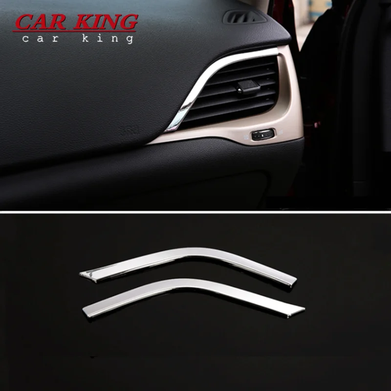 

For Jeep Cherokee KL 2014 2015 2016 17 2018 Car Air Condition outlet Vent frame Panel Cover Trim ABS Chrome interior accessories