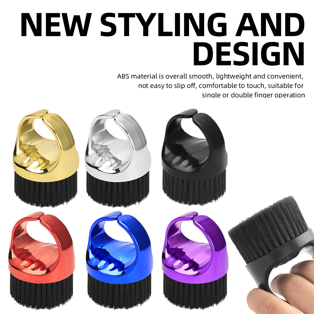 

Professional Barber Duster Ring Neck Brush - Nylon Bristles for Fading, Cleaning Hair & Clipper Blades, Salon Styling Tool