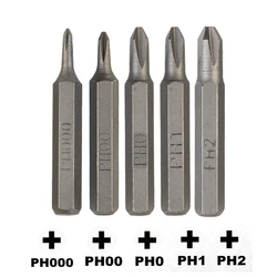 5pcs Bits Screwdriver Hex PH0000 PH000 PH00 PH0 PH1 PH2 Cross Screwdriver Bits H4x28mm Screwdriver Magnetic Bits