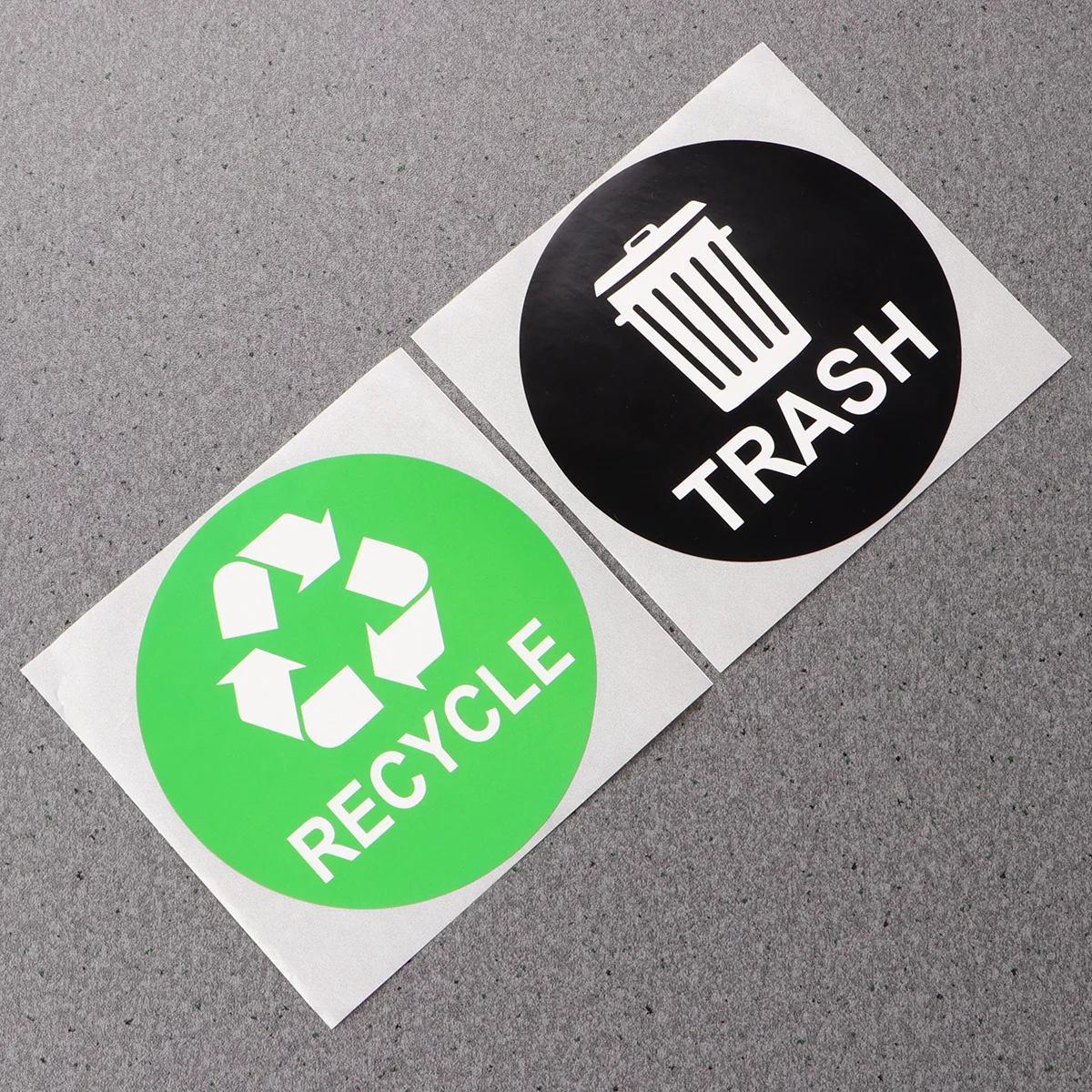 

8Pcs Trash Bin Sign Stickers PVC Waterproof Removable Self Adhesive Vinyl Large Lettering Decal for Steel Plastic Glass Walls