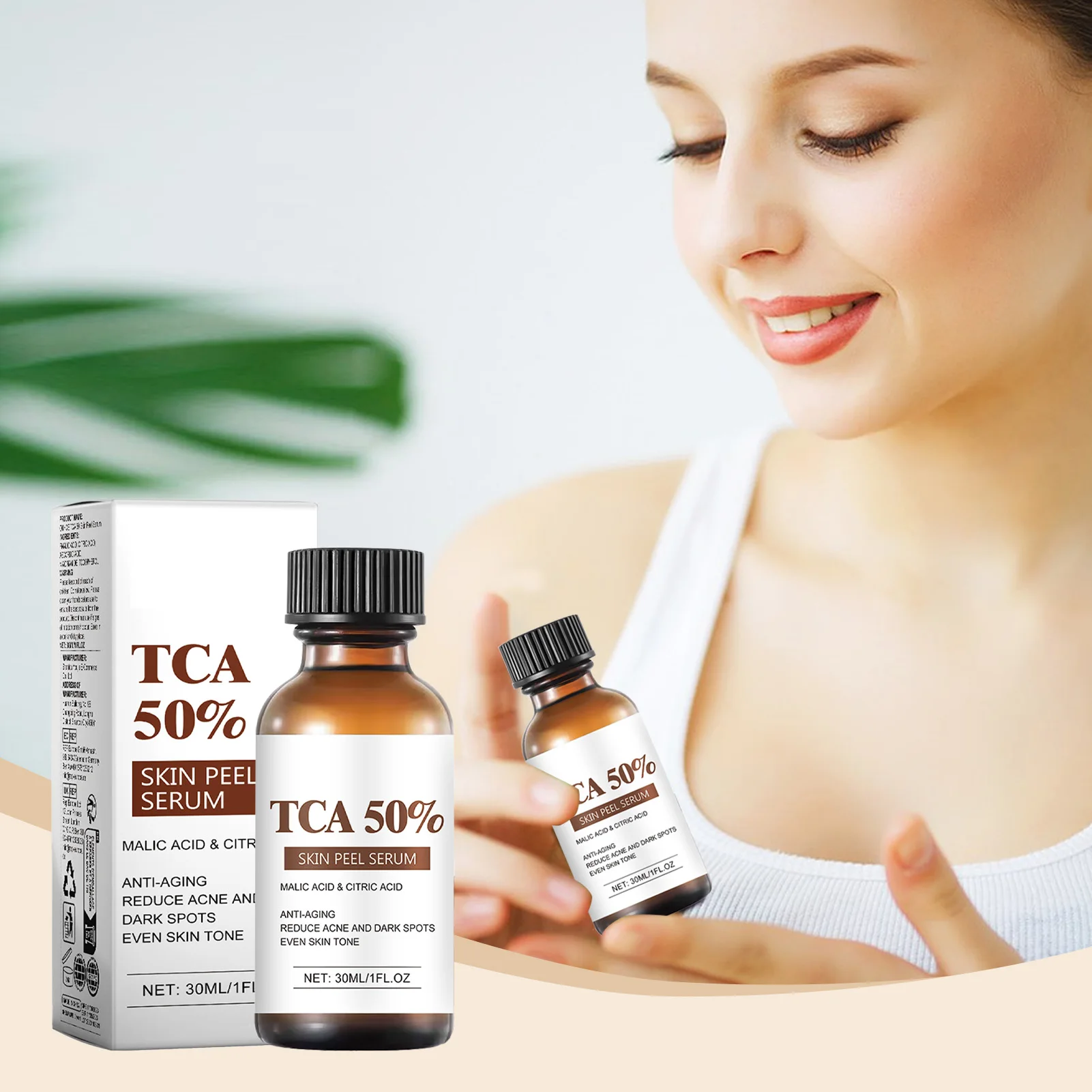 Sérum TCA 50% de 30ml pour le visage, rétrécit les pores, remodelage des pores, resserrement, réparation, minimisant, essence