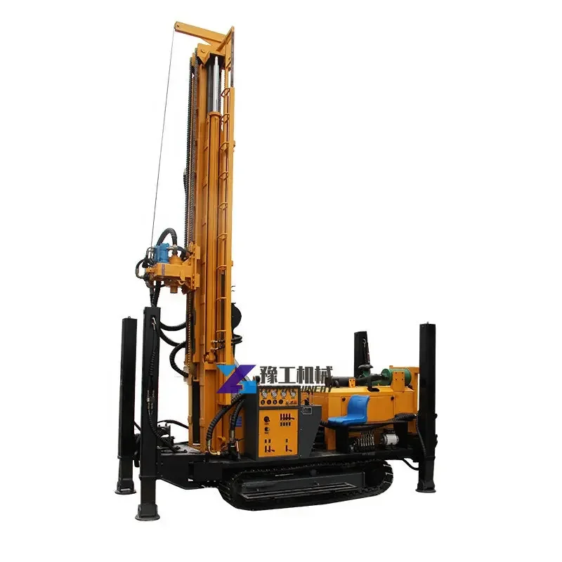 China Brand High Quality Cralwer Hydraulic Rotary Max 600m Depth Water Well Drilling DTH Mining Machine Trailer Rock Drill Rig