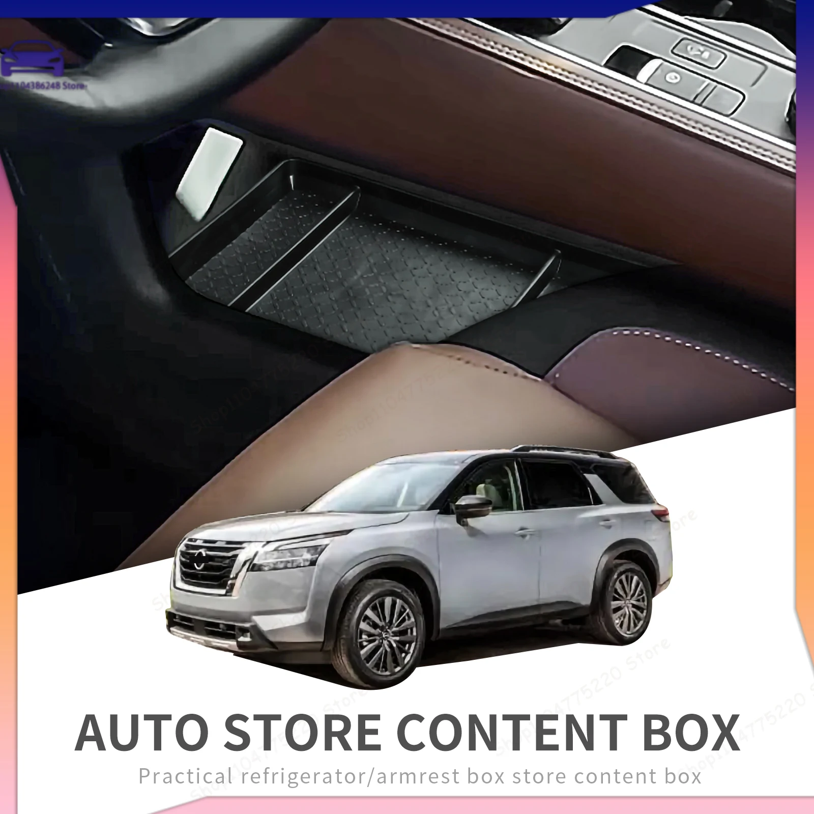 Car Center Console Storage Box for Nissan Pathfinder 2023 2024 Central Tray Organizer Interior Accessories Tidying TPE