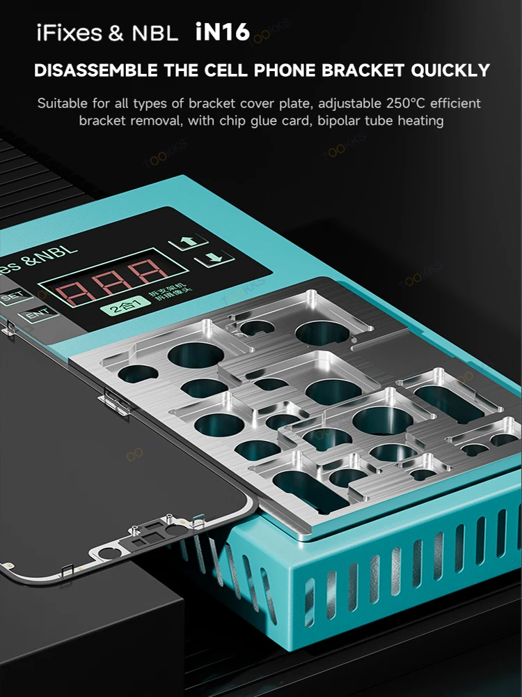 Ifixes & NBL IN16 2 In1 Remove the Apple Phone Bracket Front Rear Camera 7-15 PM Disassembly and Maintenance Heating Platform