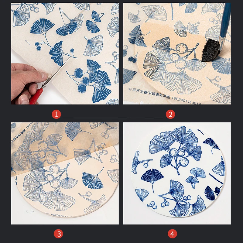 1PC Pottery Ceramic Clay Transfer Paper Underglaze Flower Paper High Temperature Jingdezhen Traditional Decal Coloring Tool
