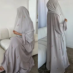 Muslimische offene Abaya Blumenstickerei Abayas für Frauen Dubai Luxus Türkei Arabisch Kimono Islam Kleidung Ramadan Kaftan Hijab Kleid