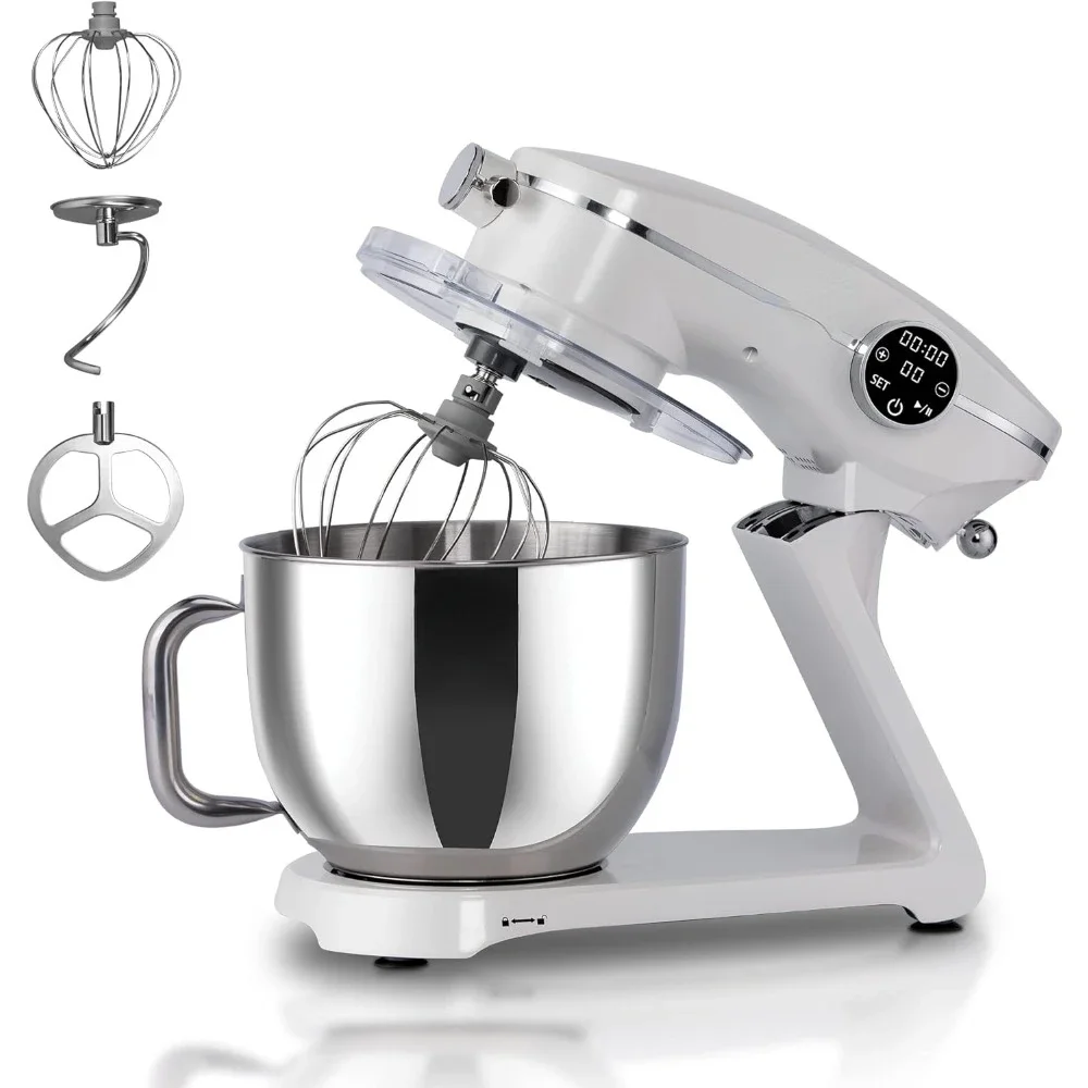 Electric Mixer with Digital Interface,7.4-Qt Stainless Steel Bowl,Dishwasher Safe Whisk,Dough Hook and Mixing Paddle,Pearl