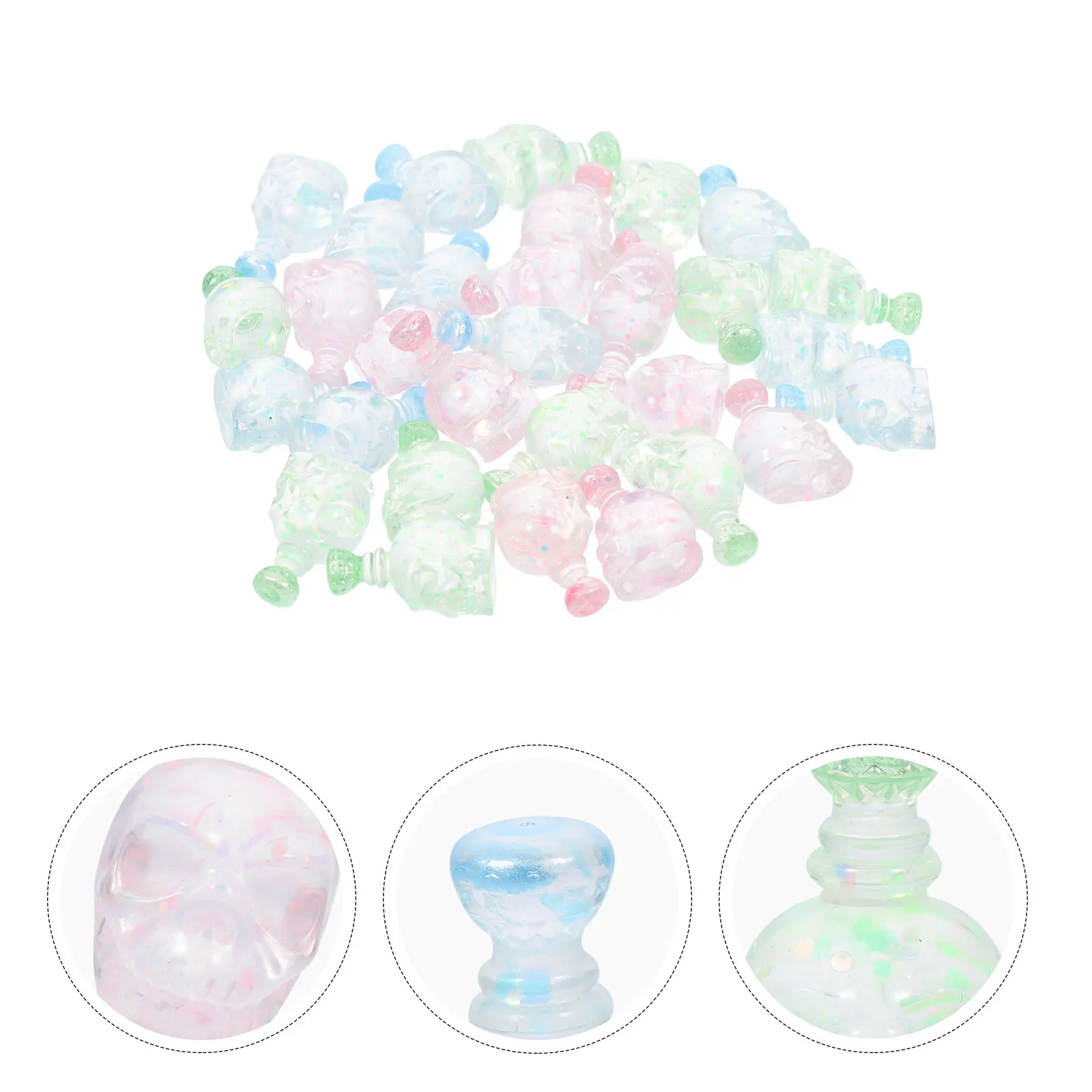 

30 Pcs Resin Accessories Hair Clips DIY Phone Case Charm Decor Ornament Cover Charms Small for Crafts Mini
