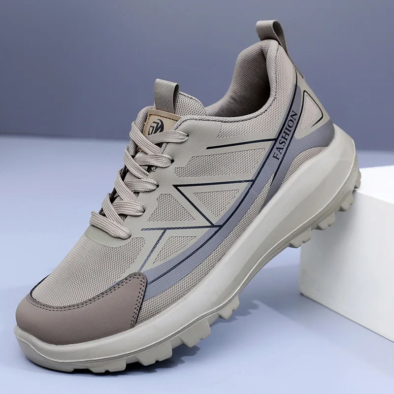 

Quality Men Casual Shoes Mountain Sneakers Antiskid Winter Fashion Leather Outdoor Off-Road Trail Running Footwear Low Top Shoes