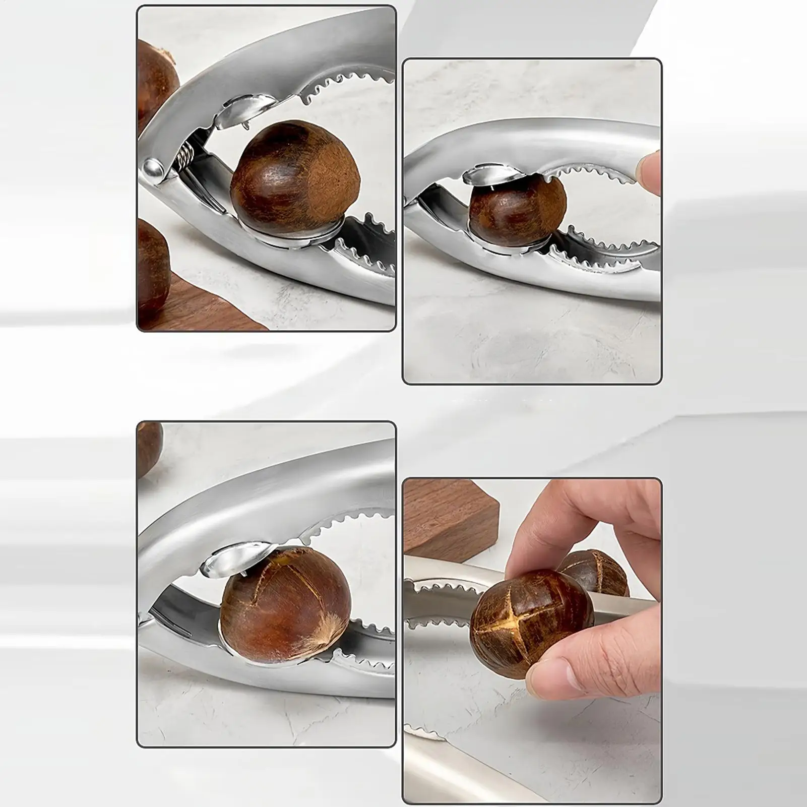 

Chestnut Cracker Tool Stainless Steel Multifunctional Sheller Nut Cracker Sheller For Snacking Home Holiday Kitchen Family