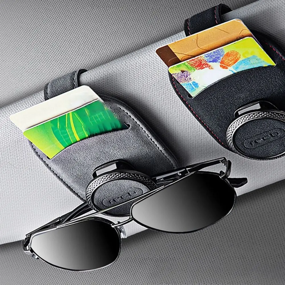 Multifunctional Eye Sunglasses Clip Tumbled Leather Creative Card Ticket Organizer Fashionable Simplicity Car Eyeglasses Frame