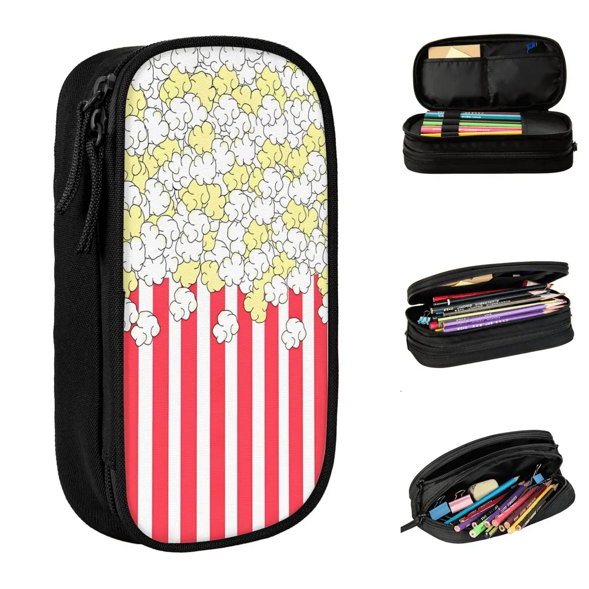 Buttered Popcorn Bucket Accessories Pen Box Large Capacity Office Accessories Pencilcase Perfect Gifts