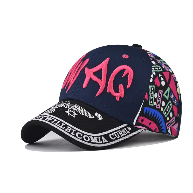Y2K fashion baseball cap big letters embroidery Spring Summer Cap fresh color graffiti patchwork hip hop hats unisex